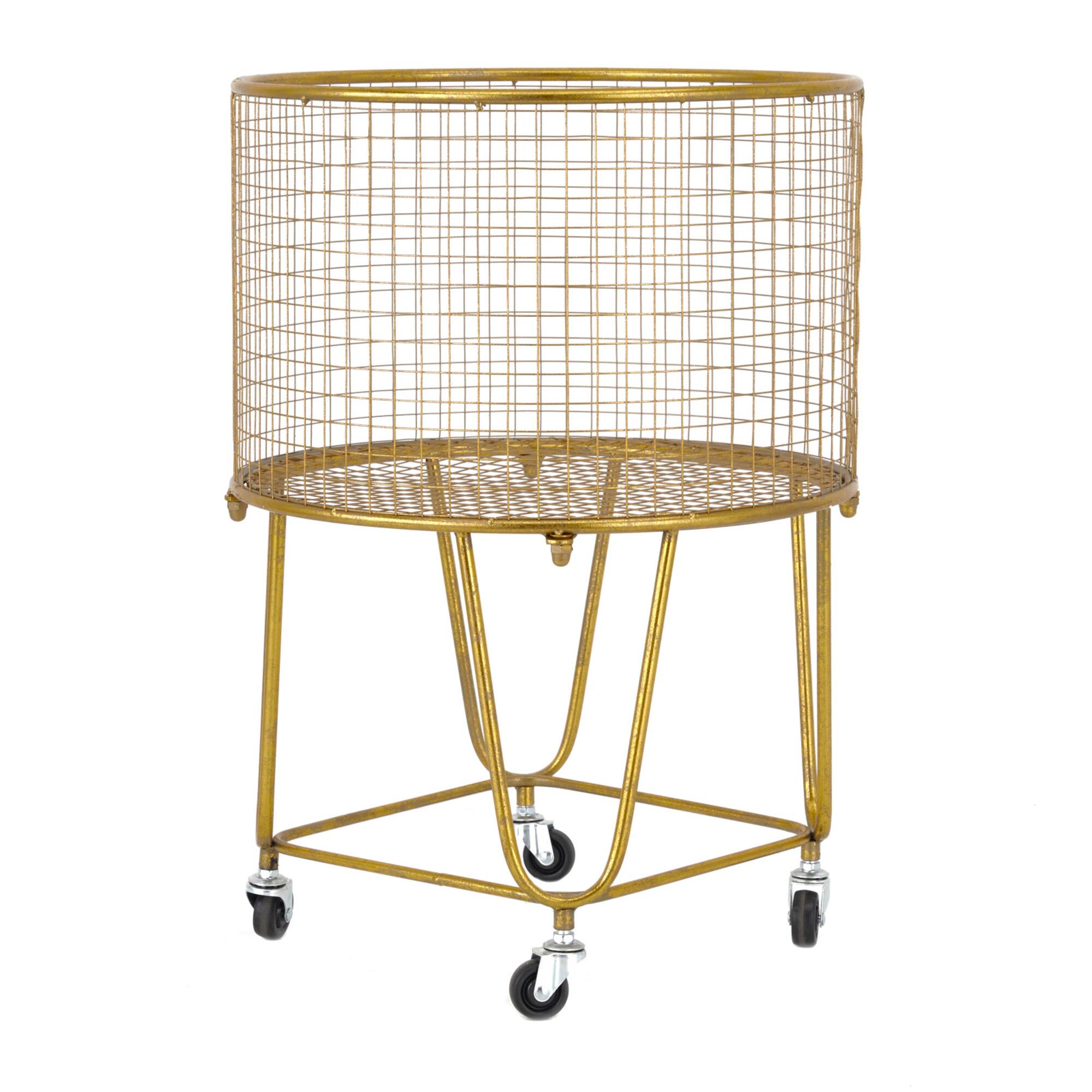 24" Gold Iron Glam Storage Cart